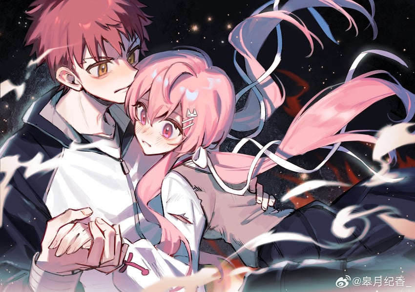 emiya shirou and momomiya shizuku (original and 2 more)