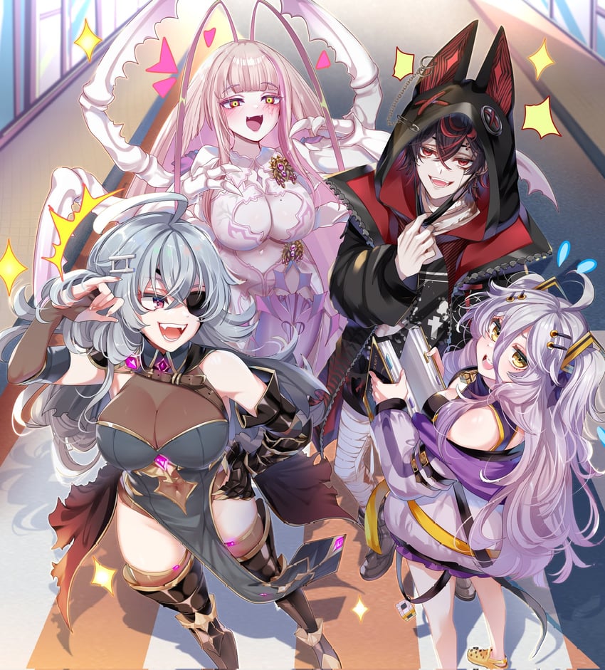 henya the genius, matara kan, geega, and kuro kurenai (vshojo)