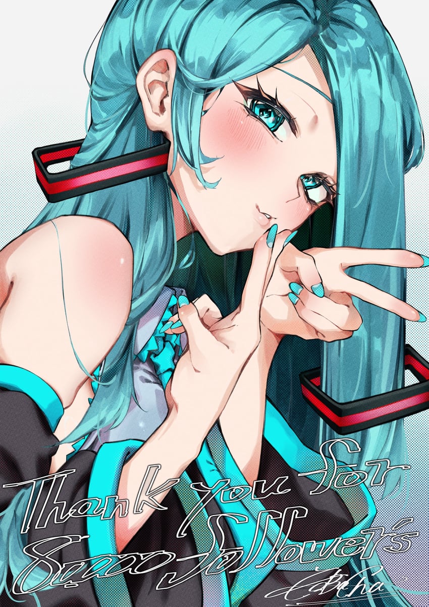 hatsune miku (vocaloid) drawn by kobacha_(ochakoba)