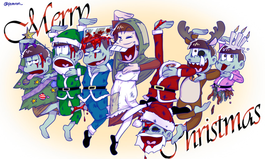 matsuno osomatsu, matsuno karamatsu, matsuno ichimatsu, matsuno jyushimatsu, matsuno choromatsu, and 3 more (osomatsu and 3 more)