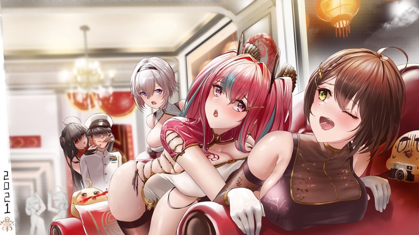 manjuu, taihou, bremerton, commander, baltimore, and 3 more (azur lane) drawn by wanne