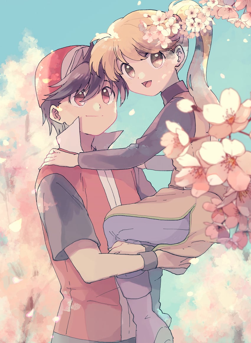 red and yellow (pokemon and 1 more) drawn by yui_ko