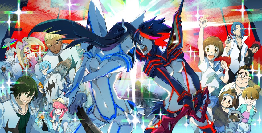 matoi ryuuko, senketsu, kiryuuin satsuki, mankanshoku mako, junketsu, and 14 more (kill la kill) drawn by kippeijii