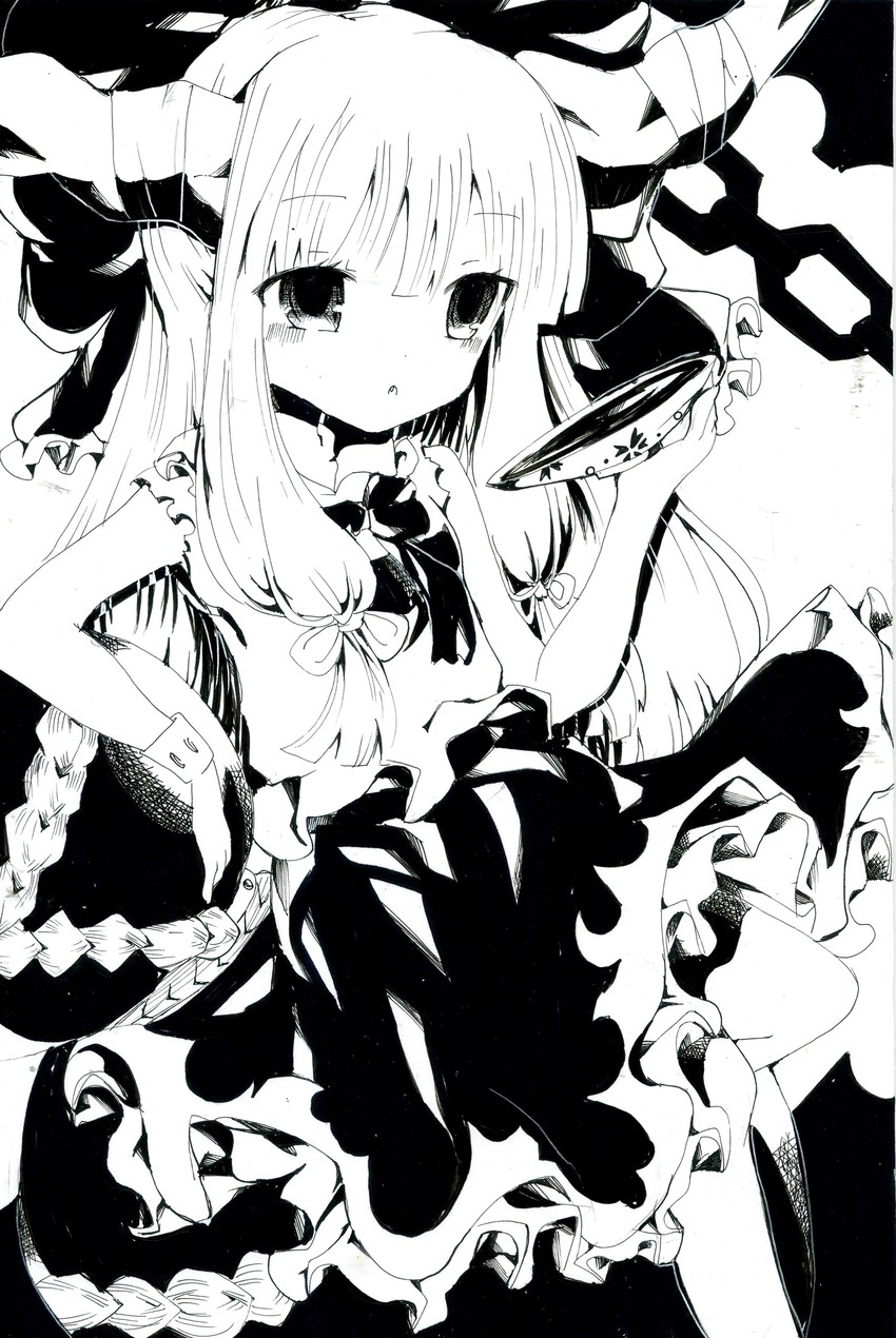 ibuki suika (touhou) drawn by torajirou_(toraneko_zirou)