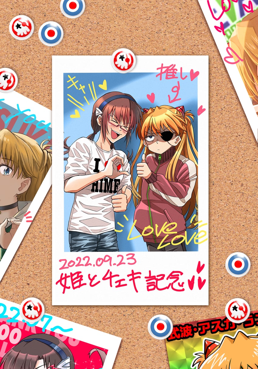 souryuu asuka langley and makinami mari illustrious (neon genesis evangelion and 2 more) drawn by menrui_(myousin)