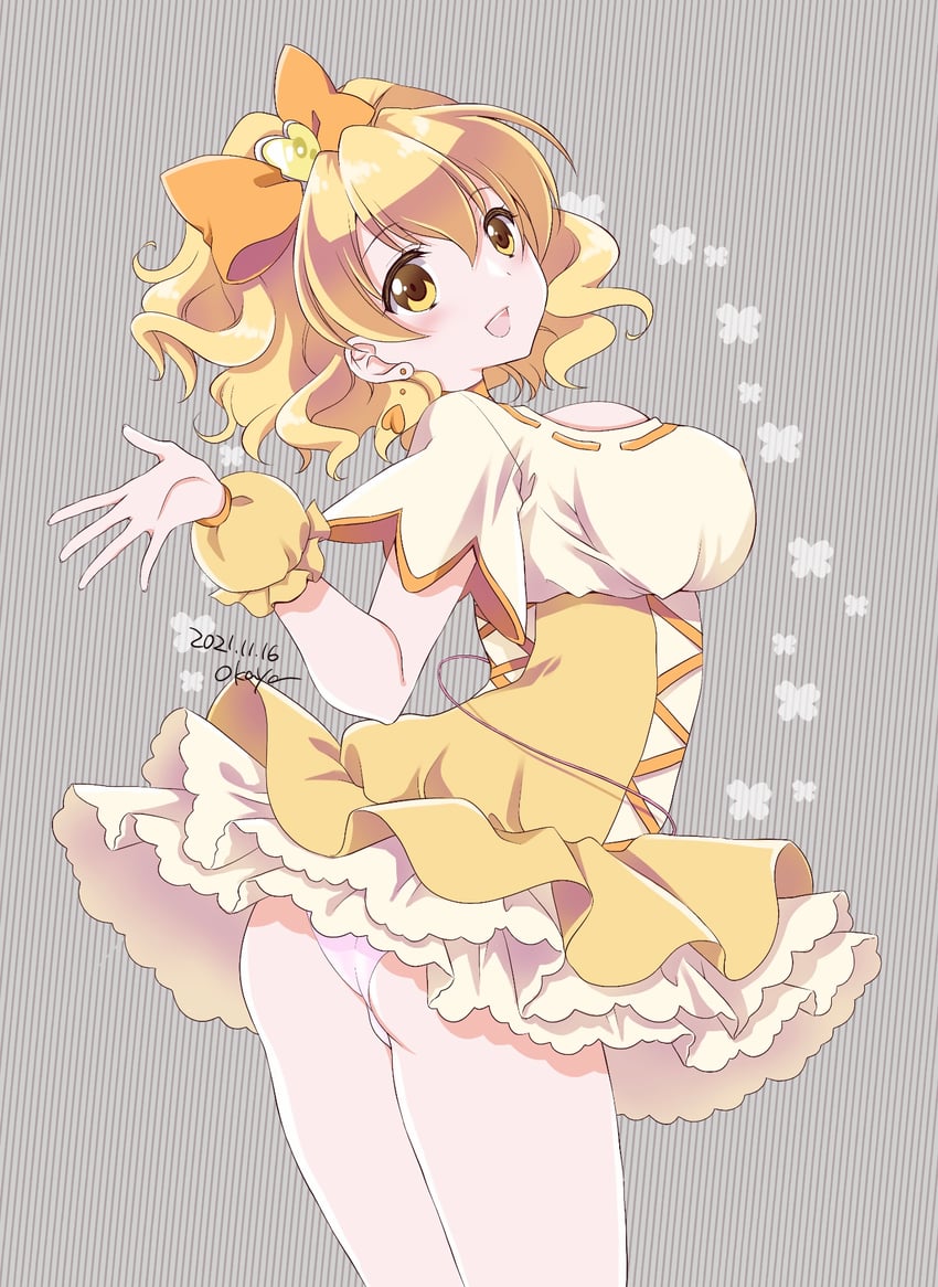 yamabuki inori and cure pine (precure and 1 more) drawn by okayashi