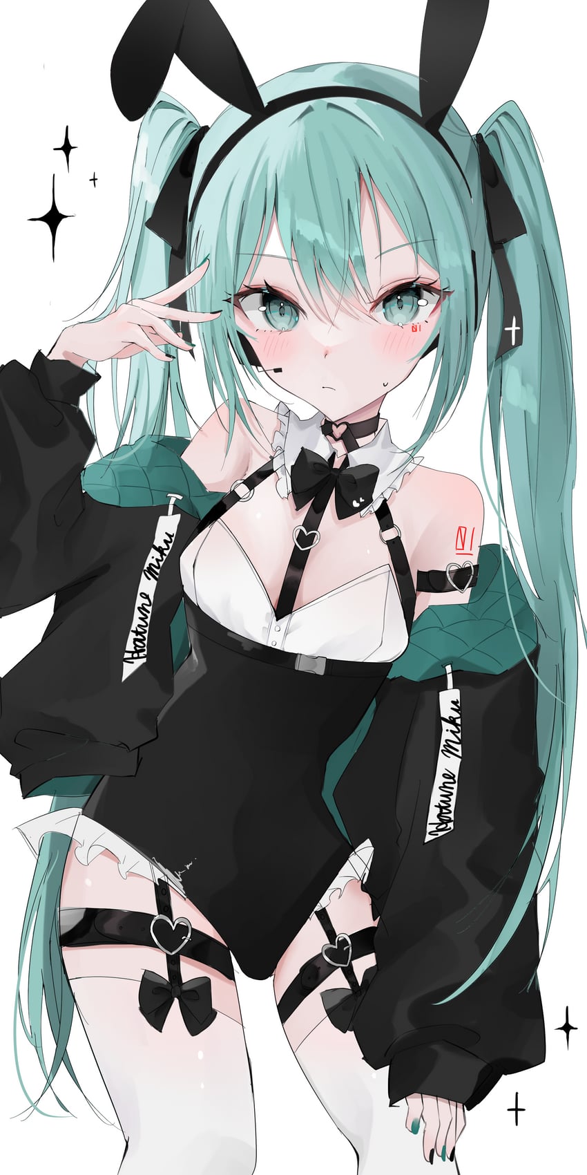 hatsune miku (vocaloid and 1 more) drawn by waimoniku