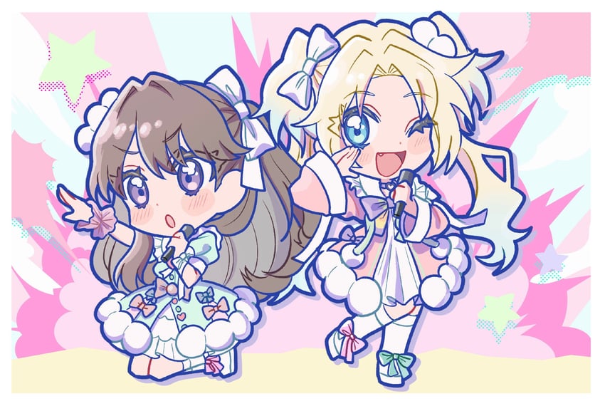 fujishima megumi and osawa rurino (love live! and 1 more) drawn by techimi