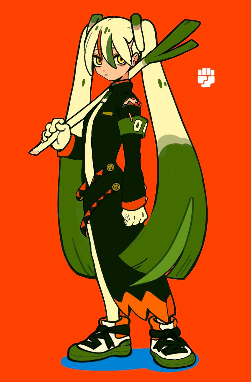 hatsune miku and fighting miku (pokemon and 2 more) drawn by zapi_(ri3cv)