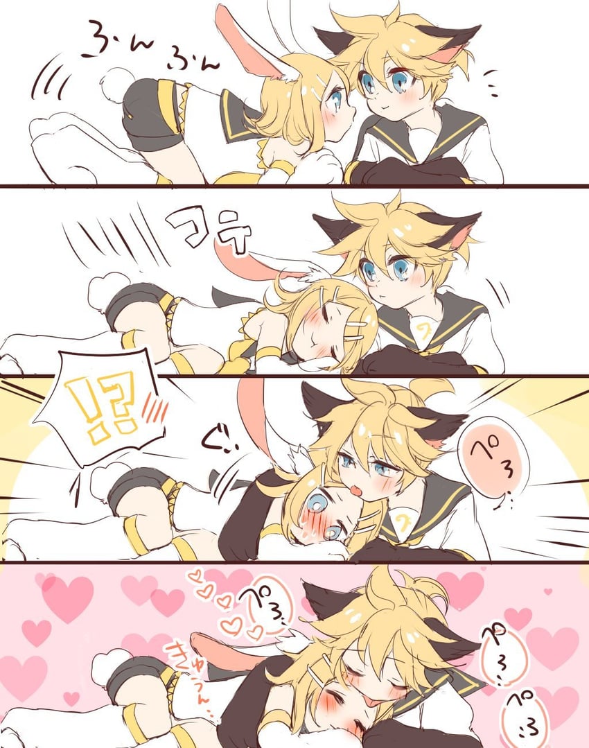 kagamine rin and kagamine len (vocaloid) drawn by mimi_mine