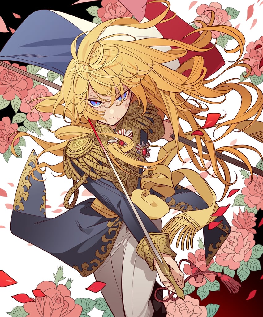 oscar francois de jarjayes (versailles no bara) drawn by meremero