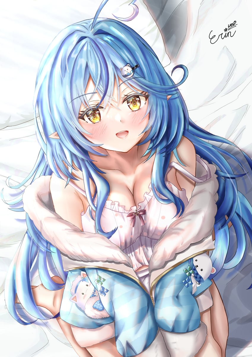 yukihana lamy, daifuku, and yukimin (hololive) drawn by erin_(sherryseraph)