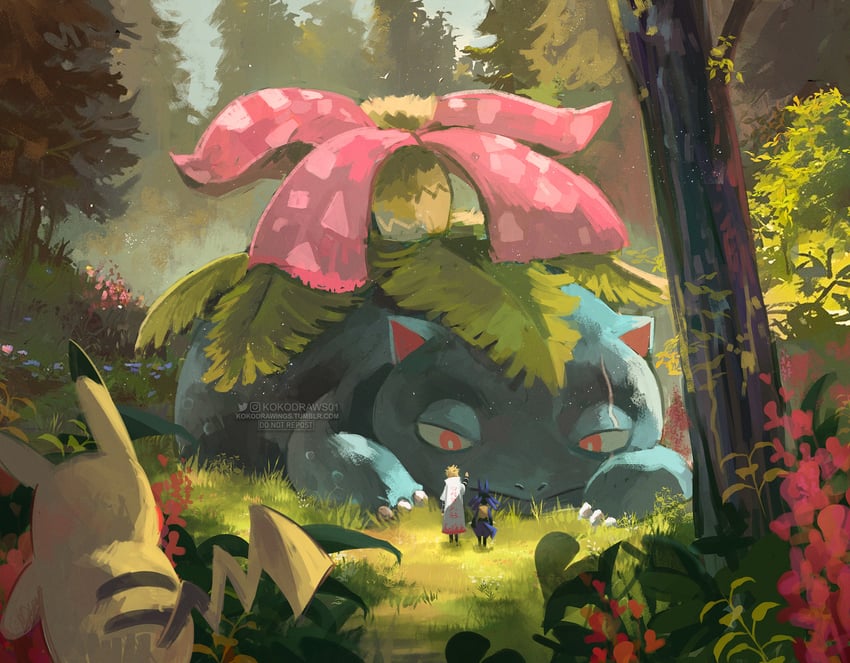 pikachu, lucario, venusaur, and namikaze minato (pokemon and 2 more) drawn by kokodrawings