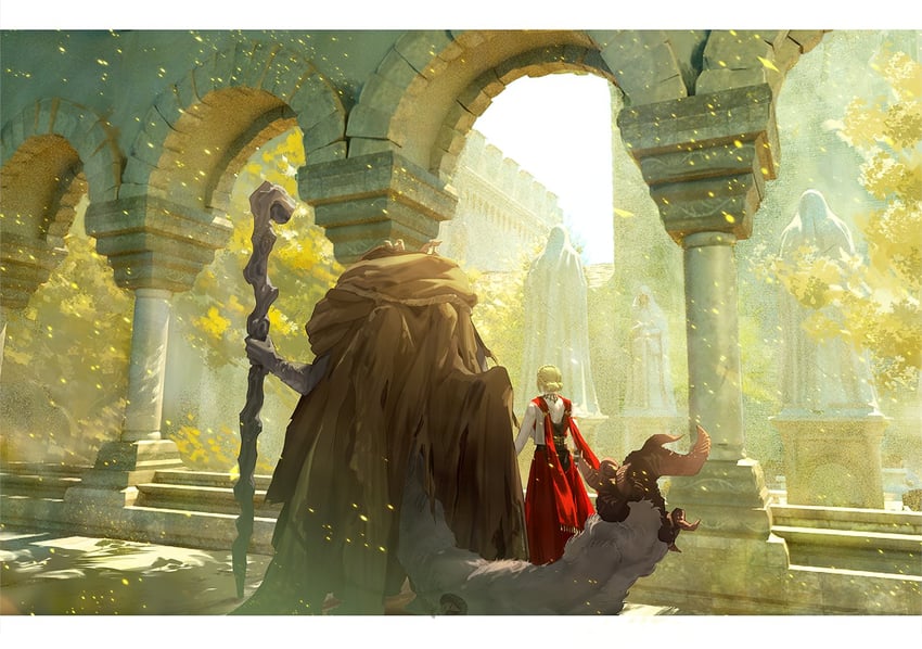 tarnished, morgott the omen king, and margit the fell omen (elden ring) drawn by lin_nulixiulian