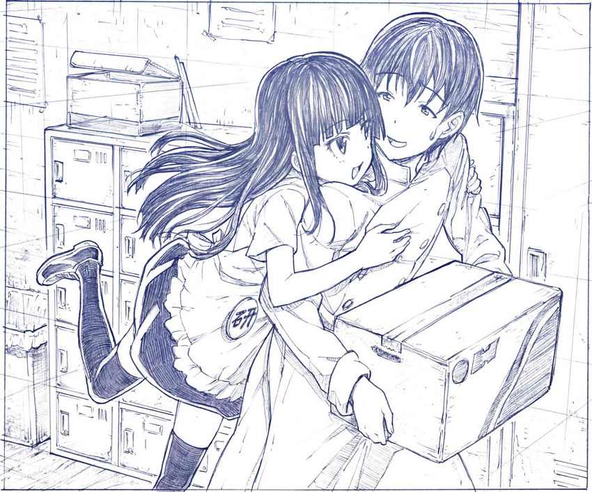yamada aoi and souma hiroomi (working!!) drawn by sakino_shingetsu