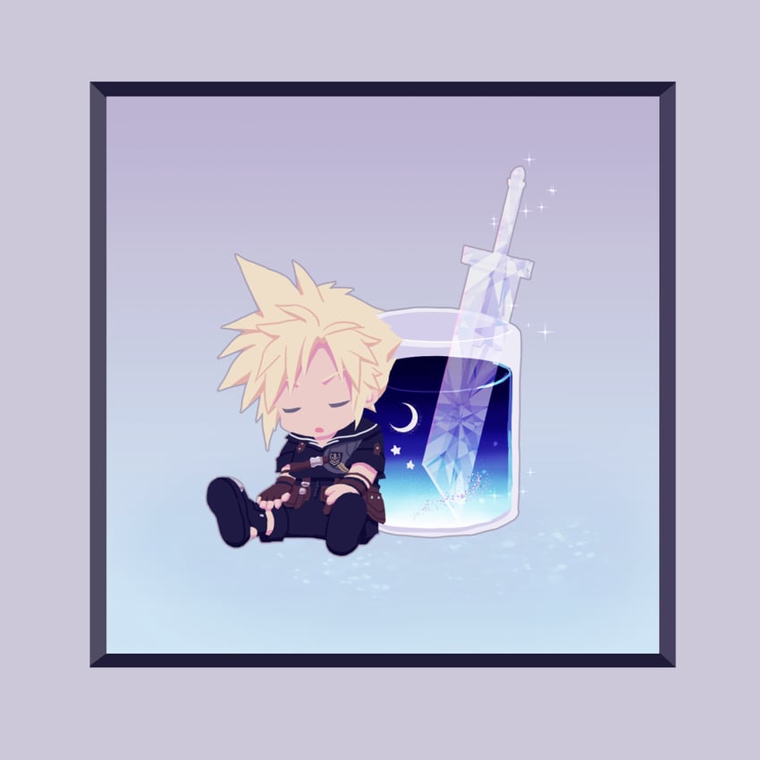 cloud strife (final fantasy and 2 more) drawn by saki_(hxaxcxk)