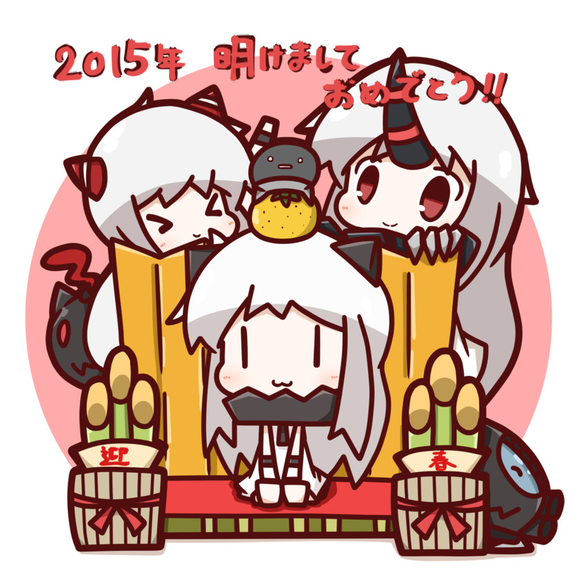 northern ocean princess, wo-class aircraft carrier, seaport princess, i-class destroyer, airfield princess, and 1 more (kantai collection) drawn by nuu_(nu-nyu)