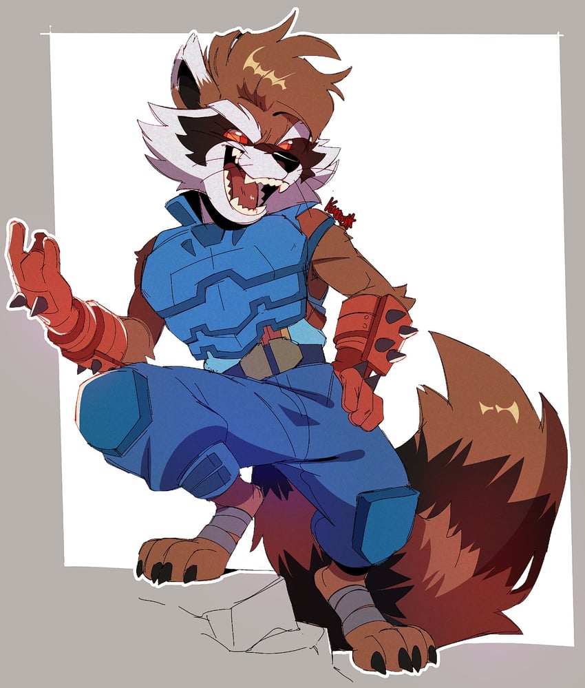 rocket raccoon (marvel and 2 more) drawn by komoroshi