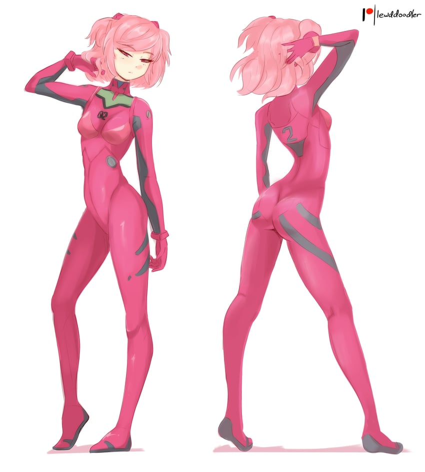 souryuu asuka langley and natsuki (neon genesis evangelion and 1 more) drawn by lewddoodler