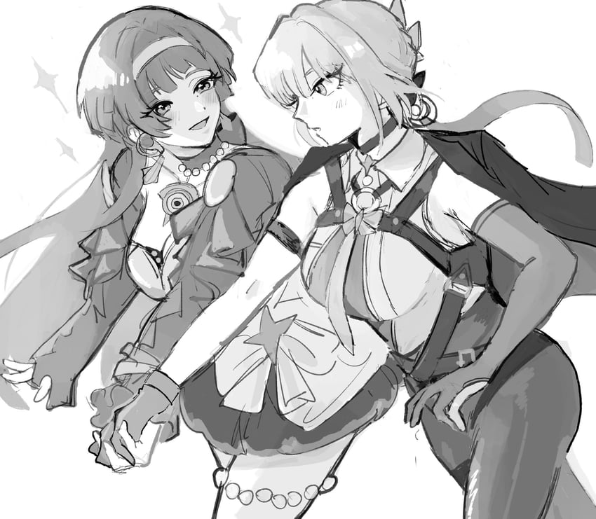 evelyn chevalier and astra yao (zenless zone zero) drawn by oomiya_(unchi404)