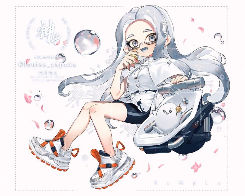 octoling player character and octoling girl (splatoon) drawn by jinkoika