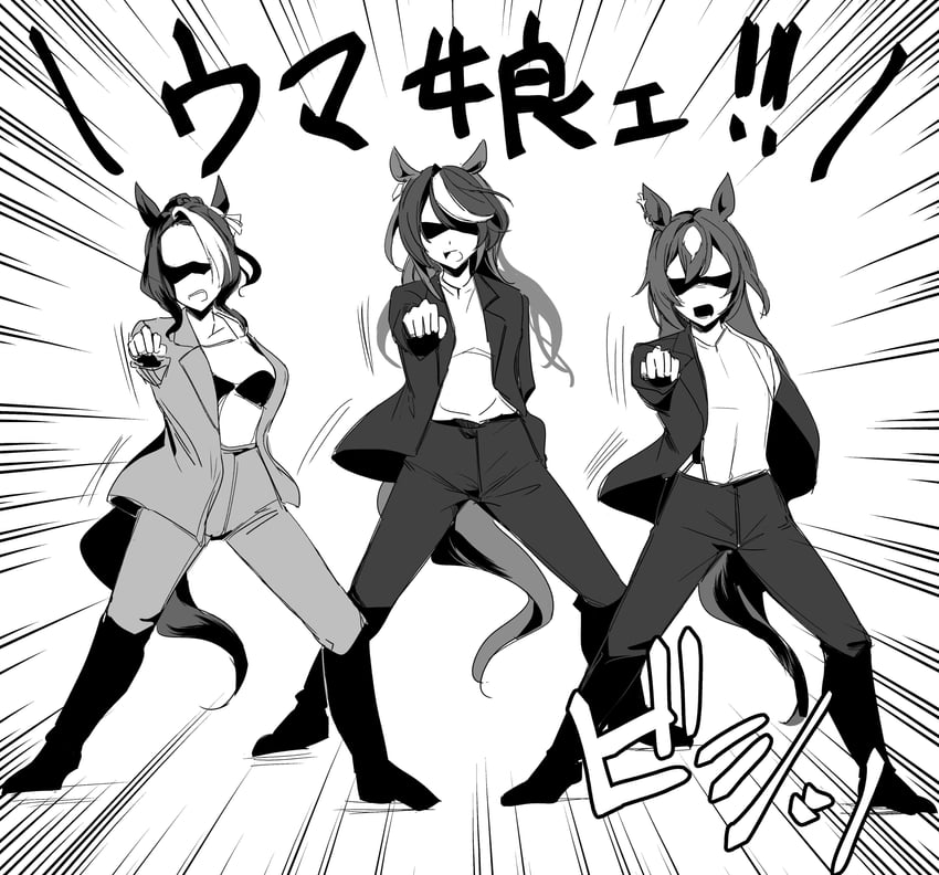 symboli rudolf, sirius symboli, and mejiro ramonu (umamusume and 1 more) drawn by sakura_yoru