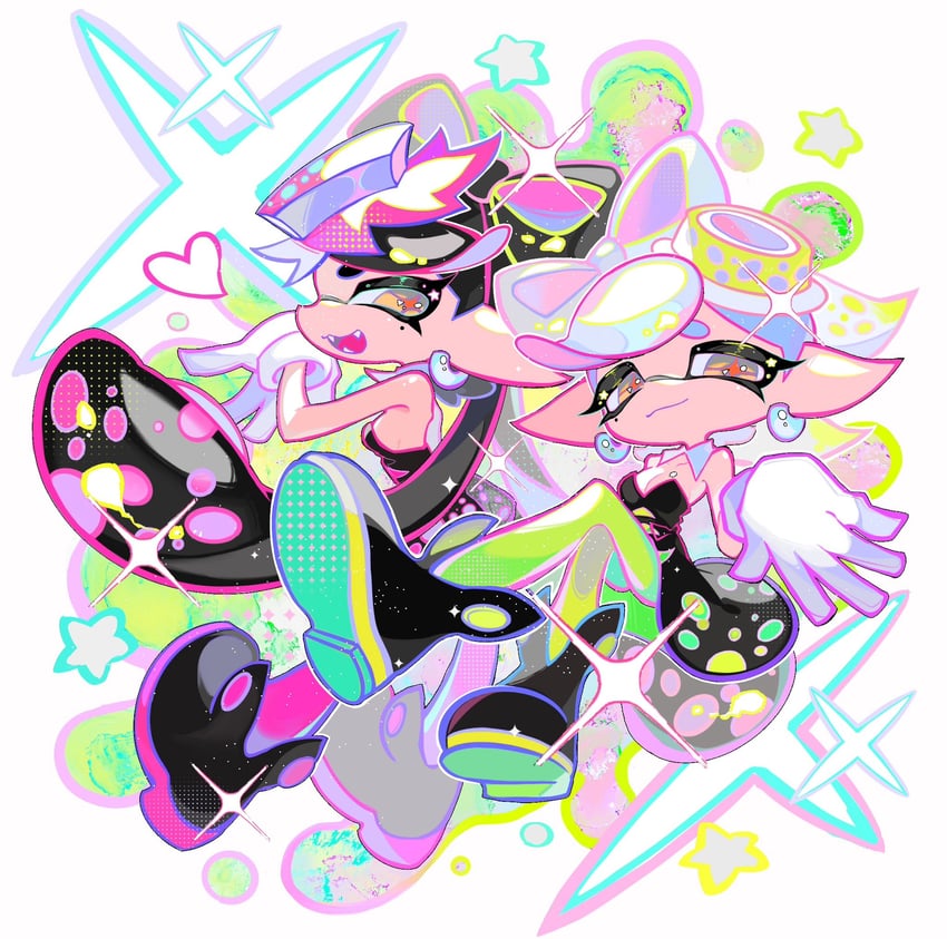 callie and marie (splatoon and 1 more) drawn by xiaoyunatie