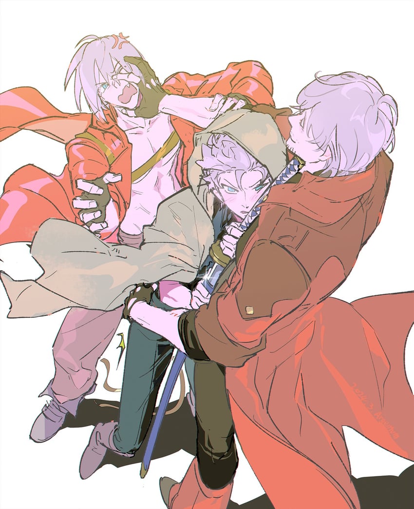 dante and vergil (devil may cry and 2 more) drawn by argentum_1121