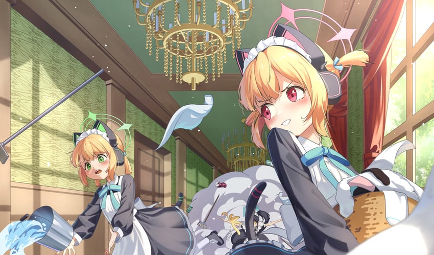 aris, momoi, and midori (blue archive) drawn by monmo_mu