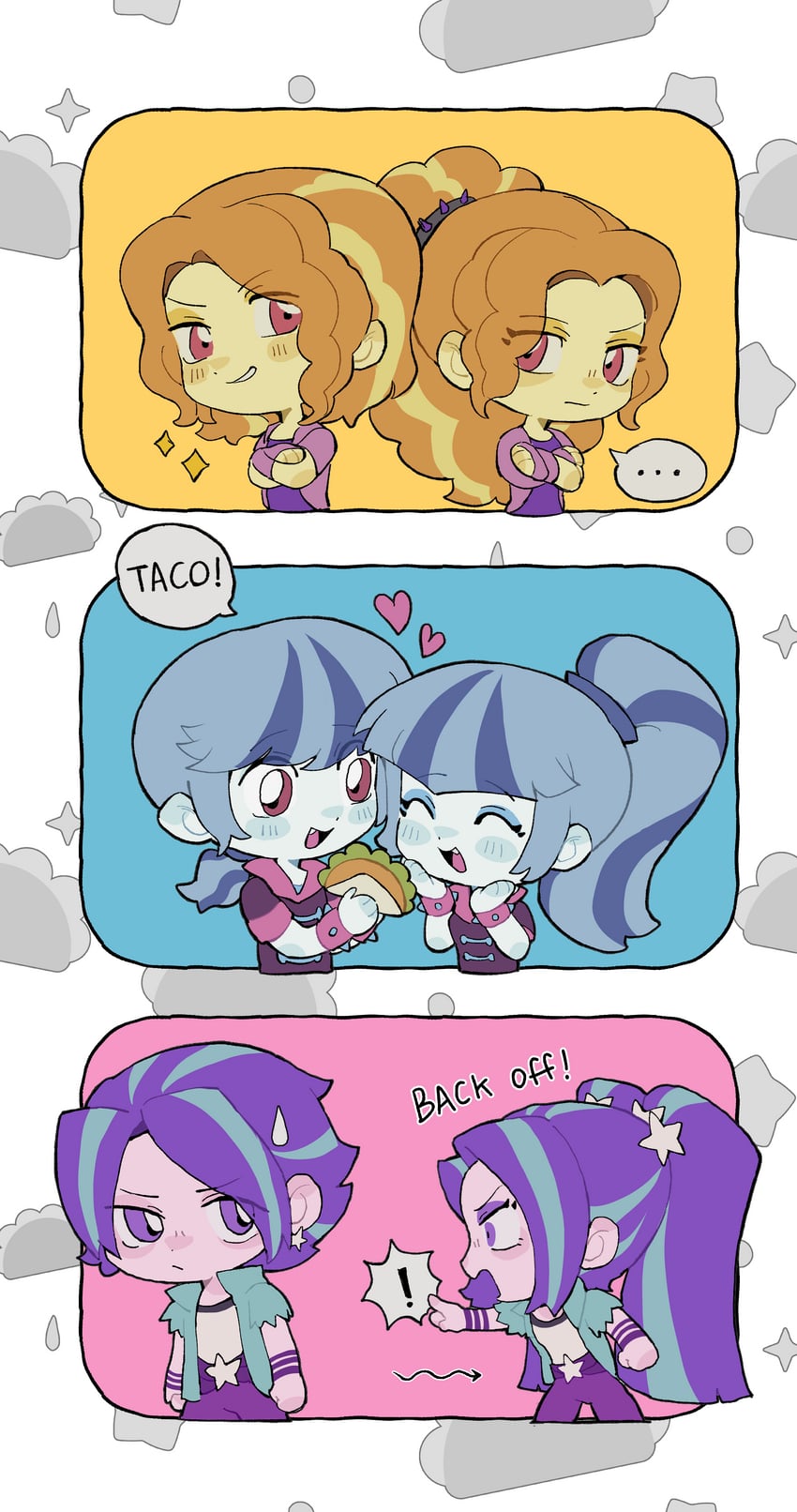 sonata dusk, adagio dazzle, and aria blaze (my little pony and 2 more) drawn by lwen