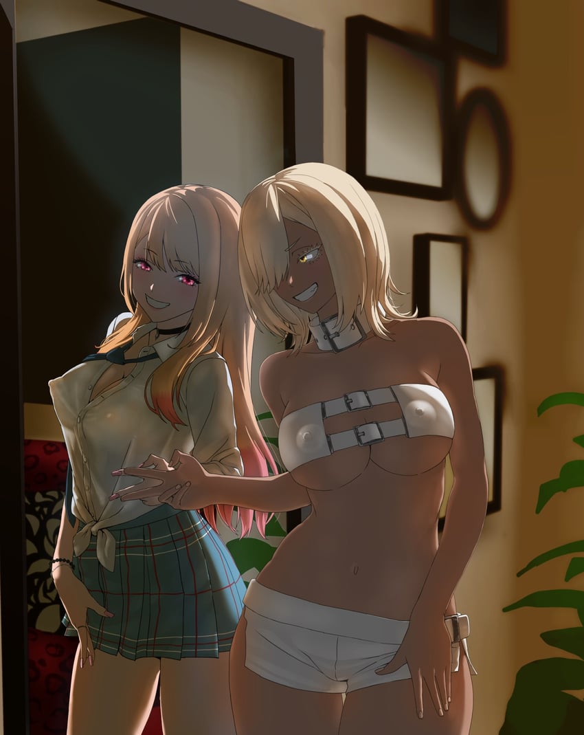 kitagawa marin and prisoner veronica (sono bisque doll wa koi wo suru) drawn by wokue