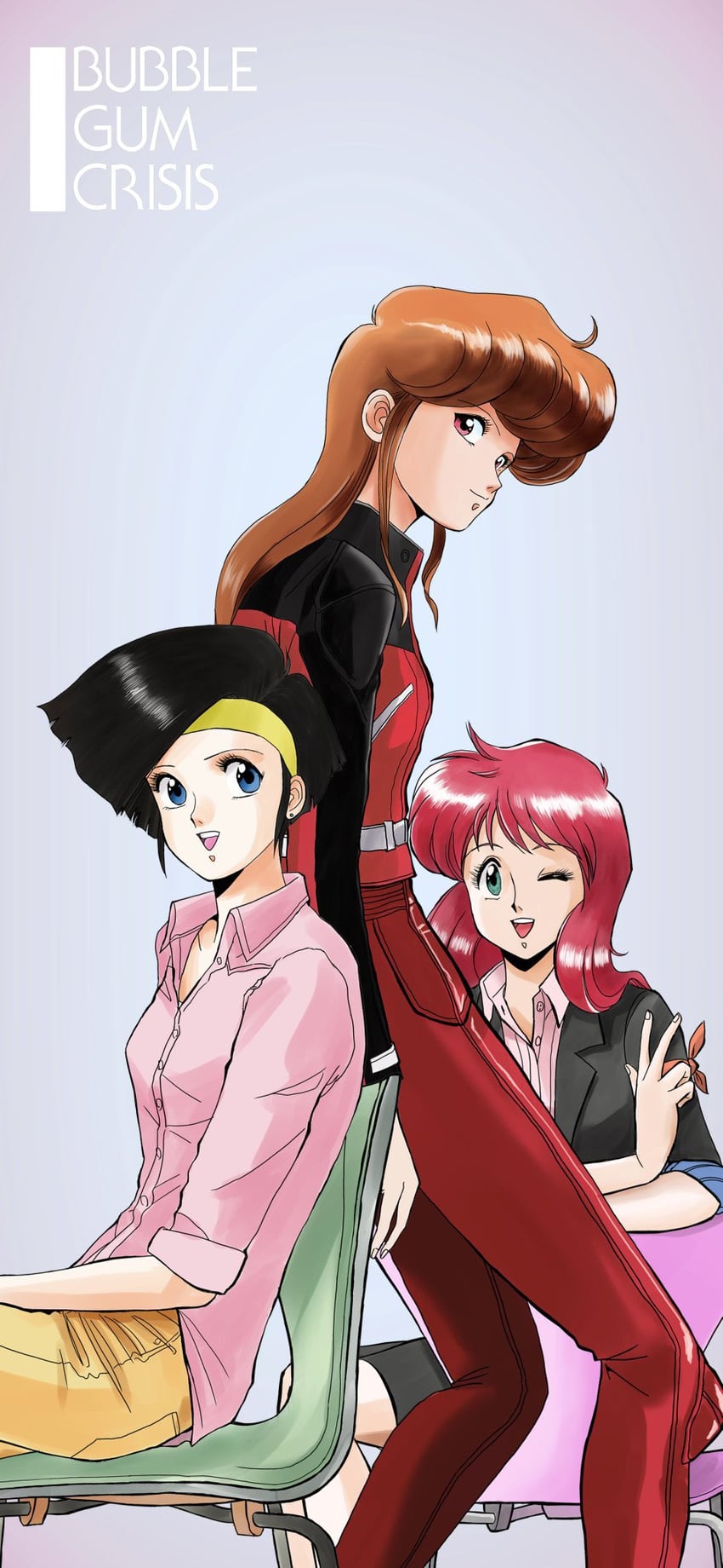 priscilla asagiri, nene romanova, and linna yamazaki (bubblegum crisis) drawn by liqueur_(retroot1)