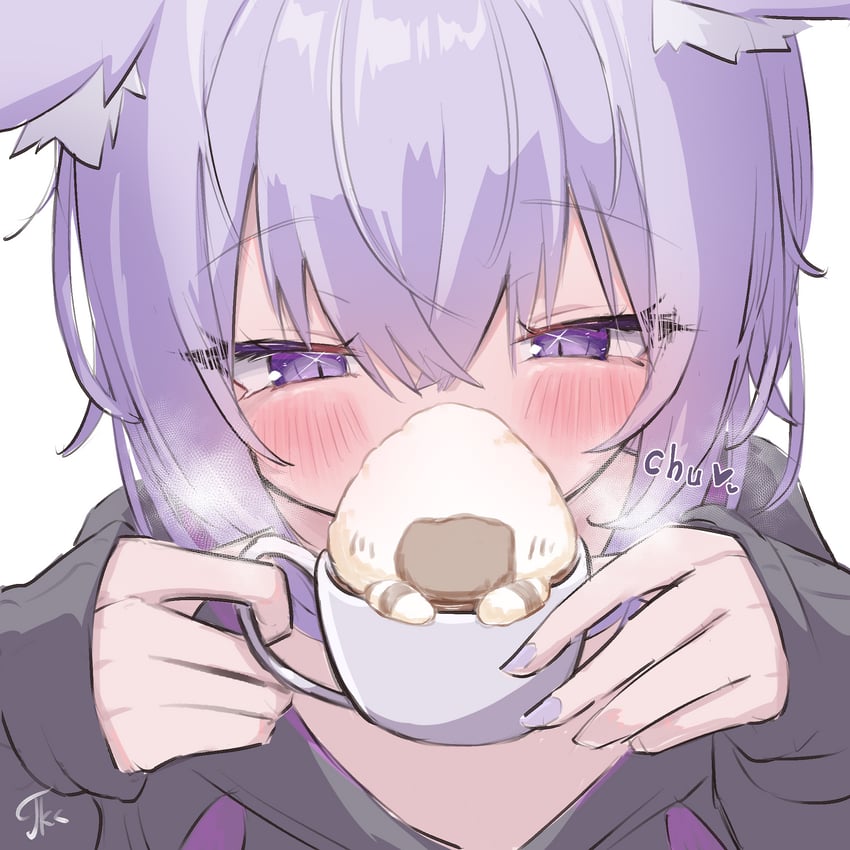 nekomata okayu and onigirya (hololive) drawn by tkc_(user_snjd8547)