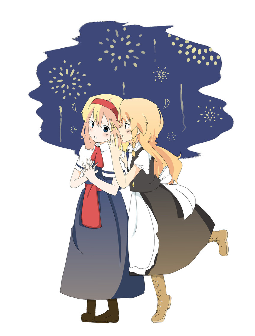 kirisame marisa and alice margatroid (touhou) drawn by menbou_(nonnontako)