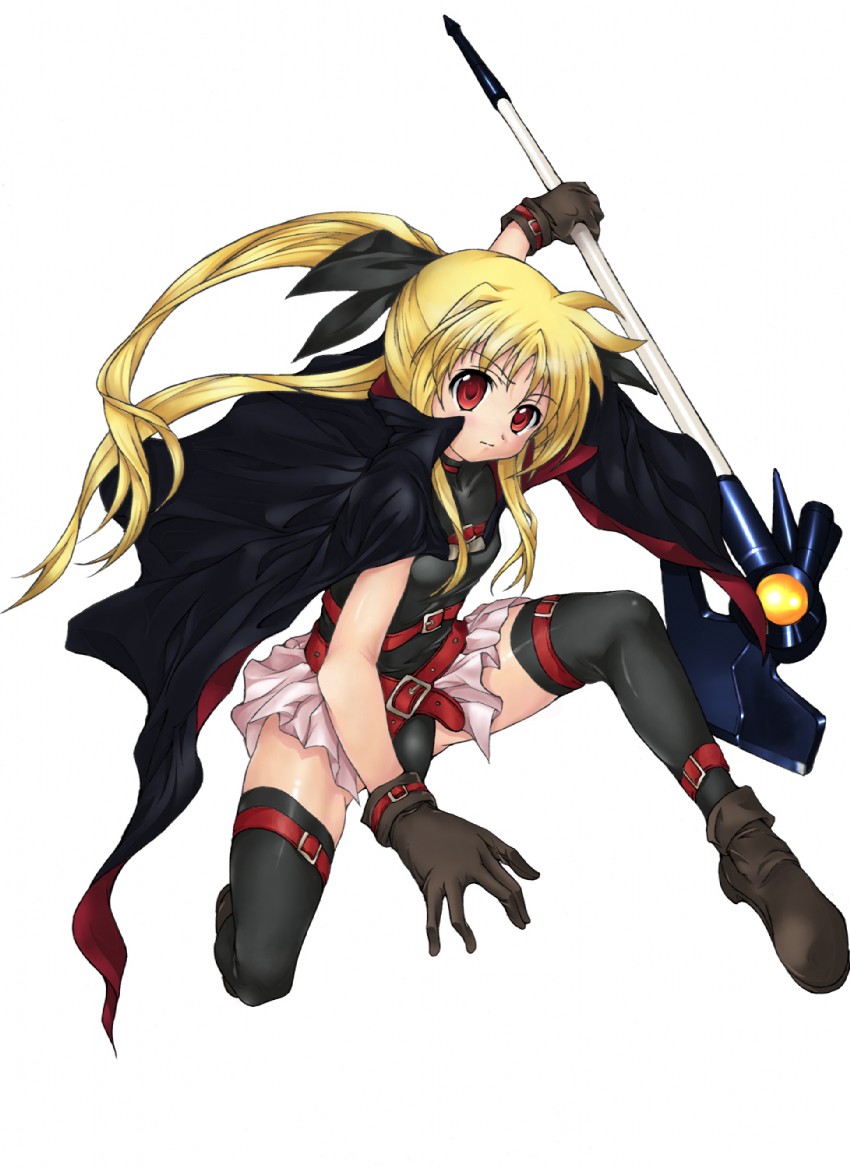 fate testarossa and bardiche (lyrical nanoha and 1 more) drawn by juunin_toiro_(silent123)