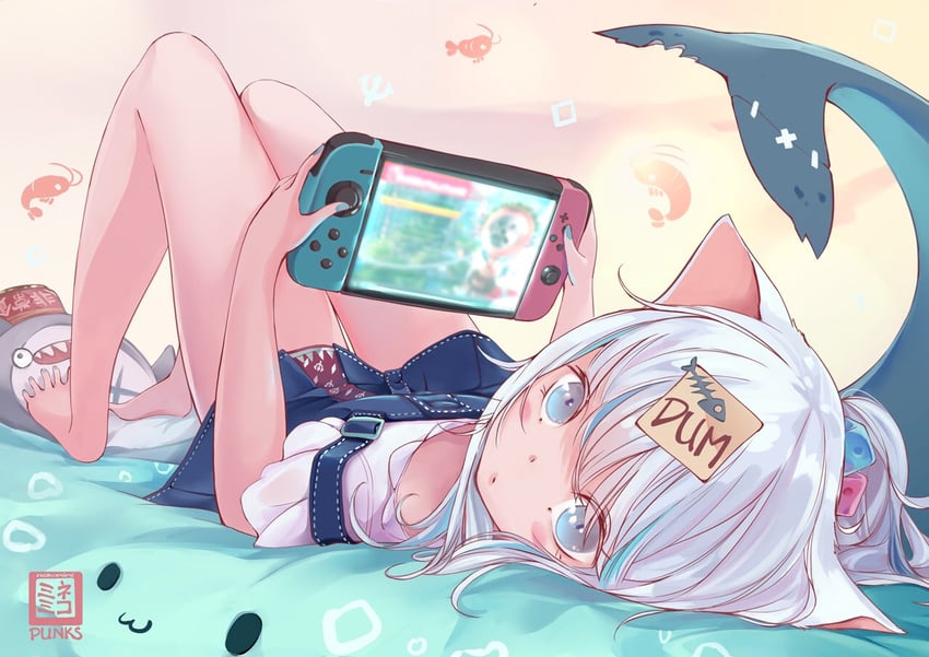gawr gura (hololive and 1 more) drawn by nekomimipunks