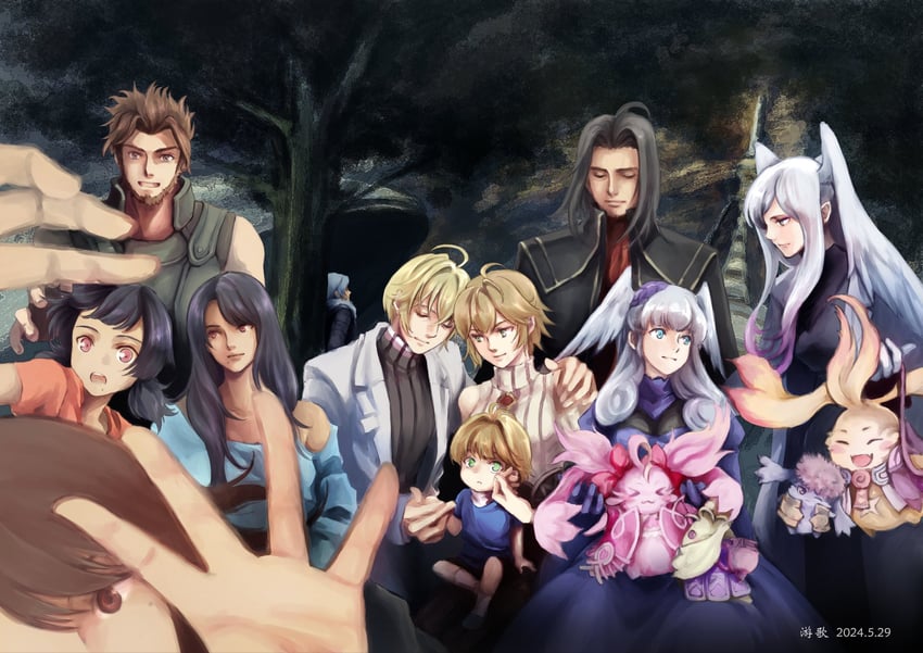 melia antiqua, shulk, fiora, riki, sharla, and 10 more (xenoblade chronicles and 4 more) drawn by yuuka_ballad