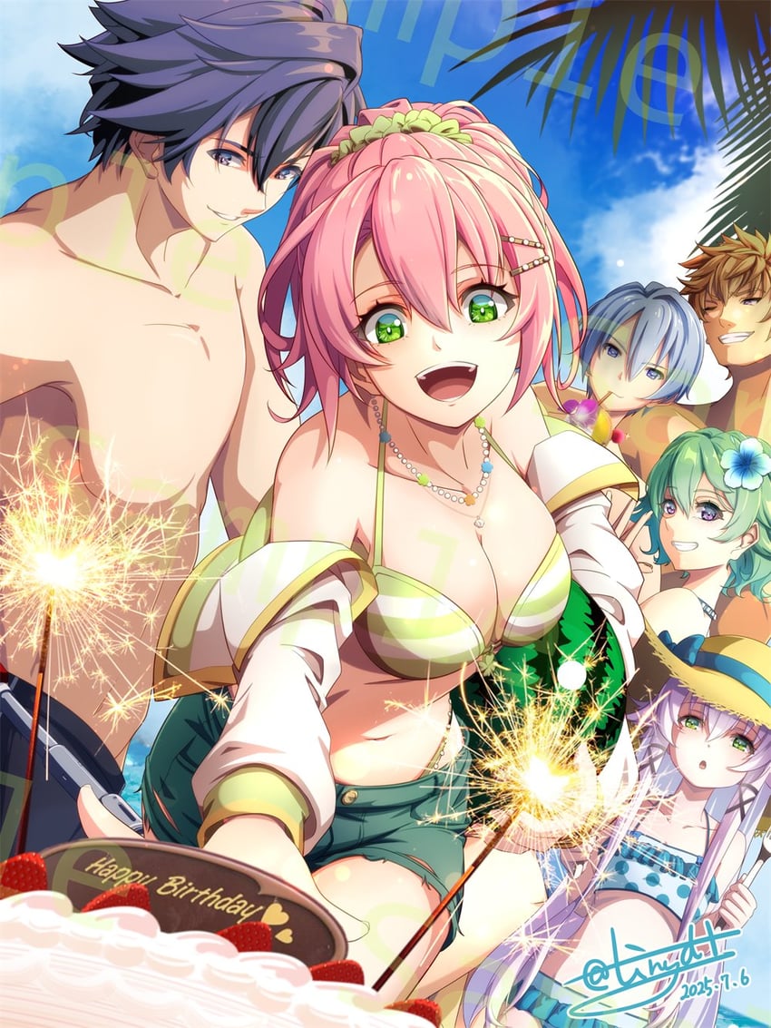 rean schwarzer, altina orion, juna crawford, musse egret, kurt vander, and 1 more (eiyuu densetsu and 1 more) drawn by tinybiard