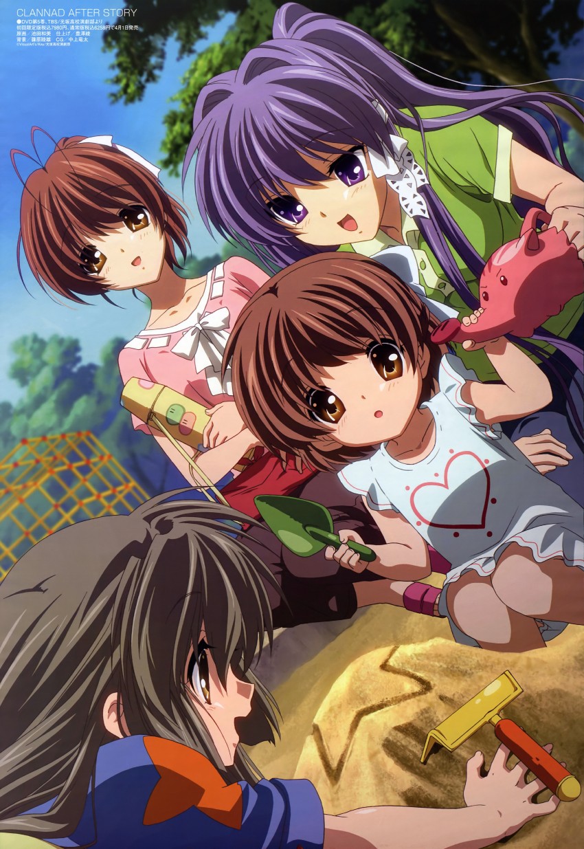 furukawa nagisa, fujibayashi kyou, ibuki fuuko, and okazaki ushio (megami magazine and 2 more) drawn by ikeda_kazumi