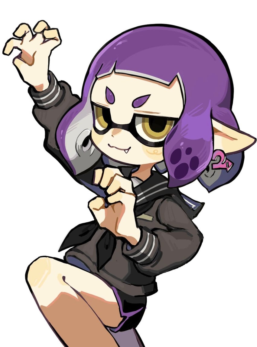 inkling player character and inkling girl (splatoon) drawn by yabi_(akfkzkcl)