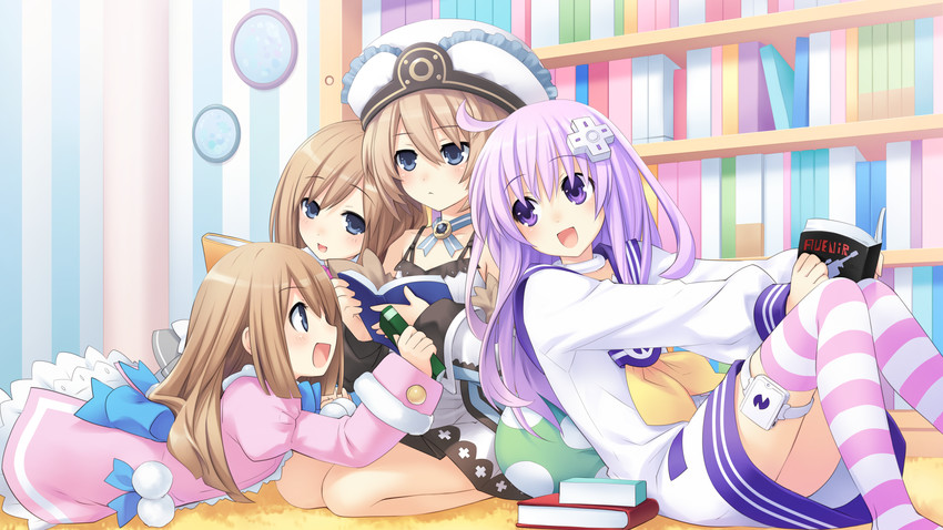 nepgear, blanc, rom, and ram (neptune and 1 more) drawn by tsunako