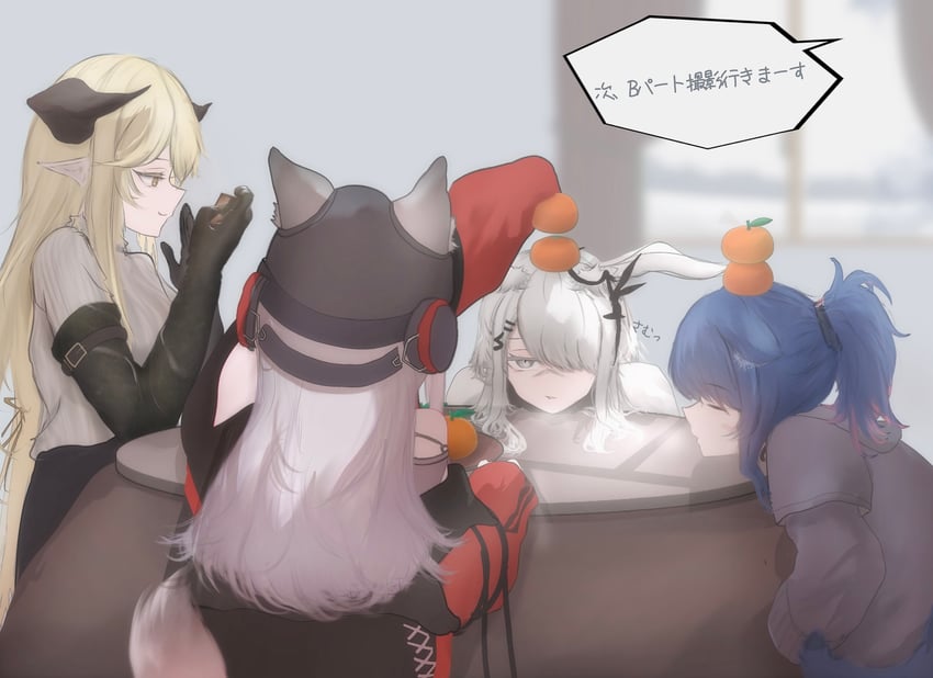 jessica, frostnova, frostleaf, and meteorite (arknights) drawn by mebe_(teadia_violet)