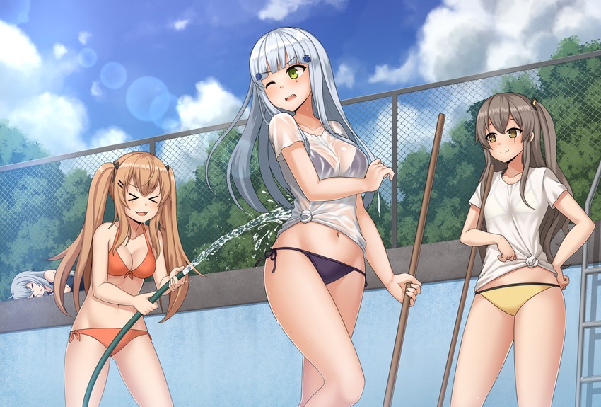 hk416, ump45, ump9, and g11 (girls' frontline) drawn by kurisu-kun