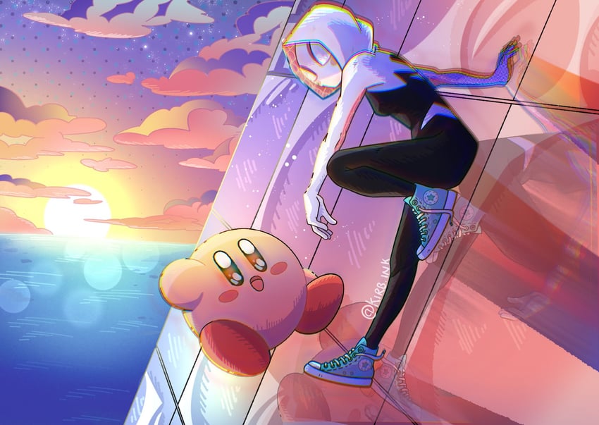 kirby and spider-gwen (marvel and 4 more) drawn by aimaay