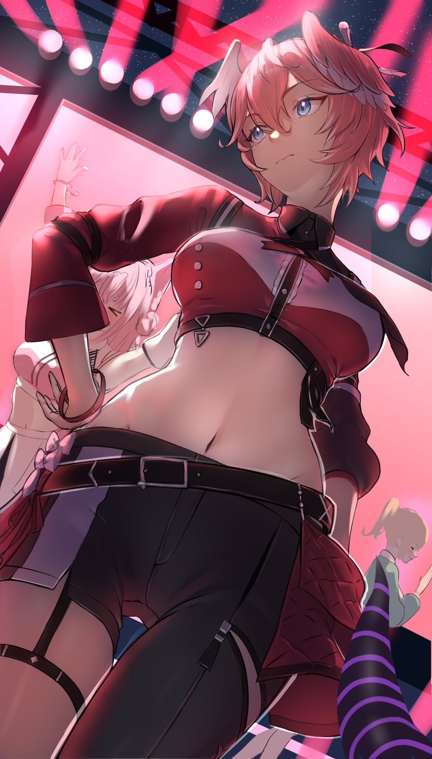 la+ darknesss, hakui koyori, kazama iroha, and takane lui (hololive) drawn by yoruta_(yossy_puyo_holo)