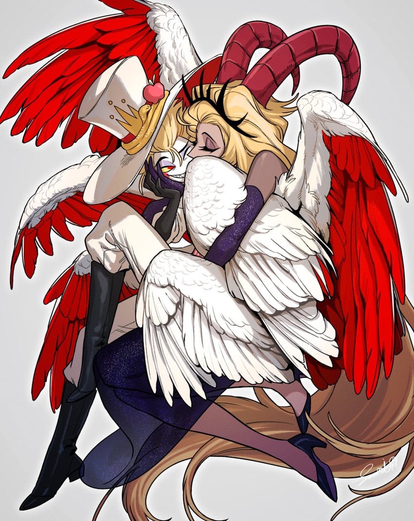 lucifer morningstar and lilith (hazbin hotel) drawn by szmr_hzbn