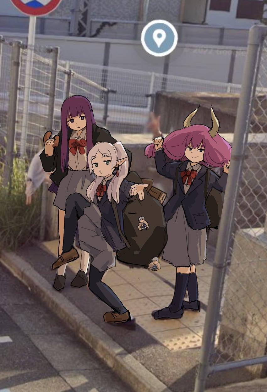 frieren, fern, and aura (sousou no frieren) drawn by tenten_(chan4545)