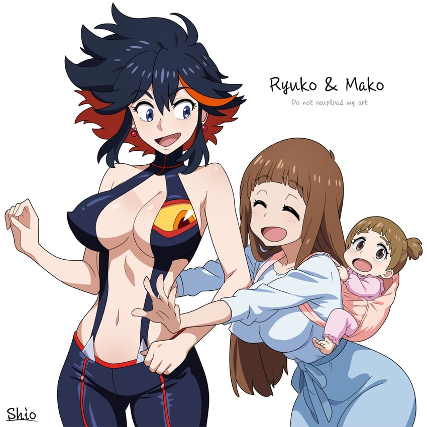 matoi ryuuko, senketsu, and mankanshoku mako (kill la kill and 1 more) drawn by shio_(zsp1jqohfr12495)