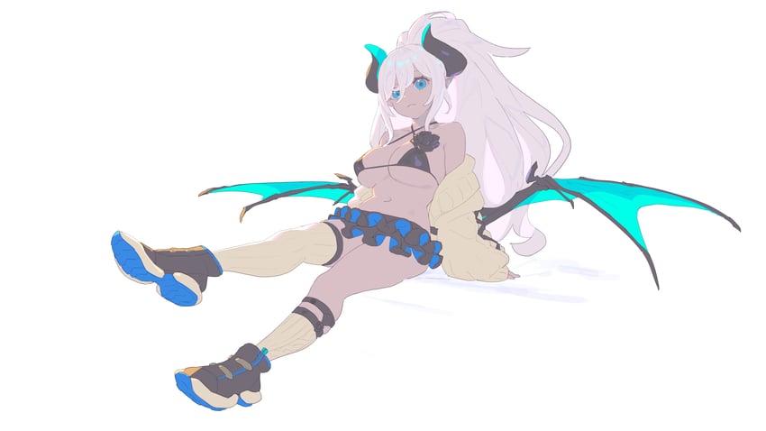demon girl with ponytail (original) drawn by enkyo_yuuichirou