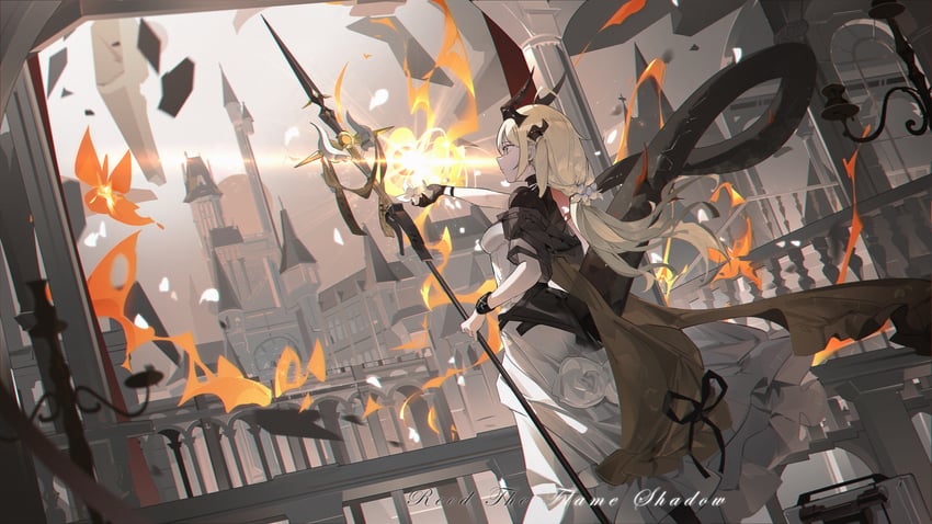 reed and reed the flame shadow (arknights) drawn by krao